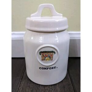 Rae Dunn Canister Jar COMFORT Artisan Collection Fireplace Christmas Stockings